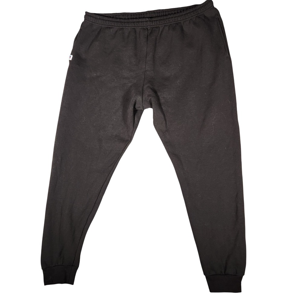 Russell Athletic Sweatpants Mens 3XL Jogger Black Fleece Pockets EUC